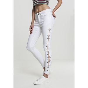 Urban Classics Ladies Denim Lace Up Skinny Pants white - 28 vyobraziť