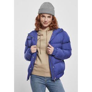 Urban Classics Ladies Hooded Puffer Jacket bluepurple - XS vyobraziť