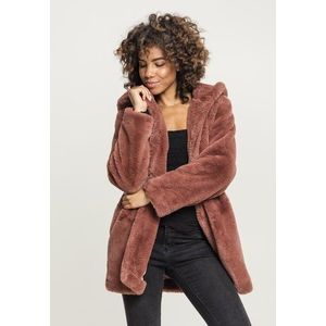 Urban Classics Ladies Hooded Teddy Coat darkrose - XL vyobraziť