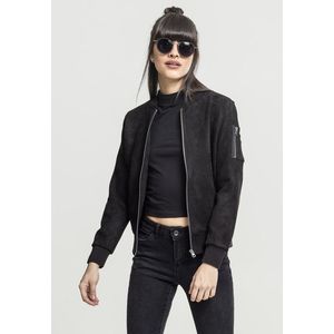 Urban Classics Ladies Imitation Suede Bomber Jacket black - XS vyobraziť