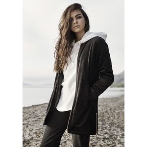 Urban Classics Ladies Long Velvet Jacket black - XS vyobraziť