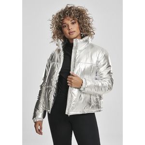 Urban Classics Ladies Metalic Puffer Jacket silver - 4XL vyobraziť
