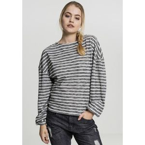 Urban Classics Ladies Oversize Stripe Pullover black/white - S vyobraziť