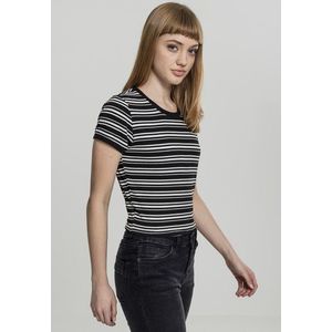 Urban Classics Ladies Rib Short Tee black/white - XL vyobraziť