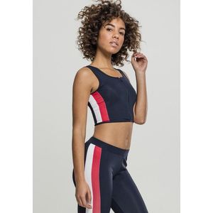 Urban Classics Ladies Side Stripe Cropped Zip Top navy/fire red/white - XS vyobraziť