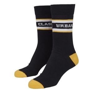 Urban Classics Logo Stripe Sport Socks 2-Pack black/white/yellow - 39–42 vyobraziť