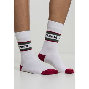 Urban Classics Logo Stripe Sport Socks 2-Pack white/green/red - 35–38 vyobraziť