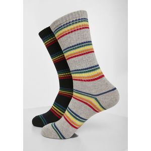Urban Classics Rainbow Stripes Socks 2-Pack black/grey - 35–38 vyobraziť