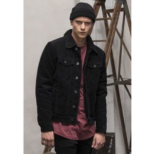 Bunda Urban Classics Sherpa Corduroy Jacket black/black - S vyobraziť