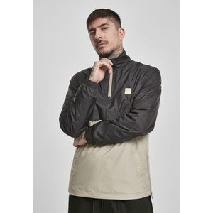 Urban Classics Stand Up Collar Pull Over Jacket black/concrete - S vyobraziť