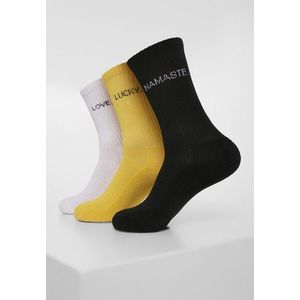 Urban Classics Wording Socks 3-Pack black/white/yellow - 39–42 vyobraziť