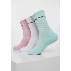 Urban Classics Wording Socks 3-Pack mint/rose/white - 47–50 vyobraziť