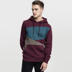 Pánska mikina Urban Classics Zig Zag Hoody cherry/army green/teal - 3XL vyobraziť