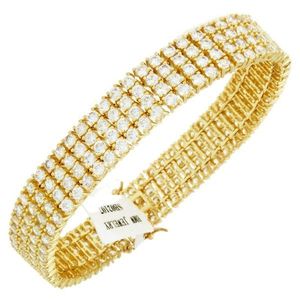Iced Out Bling High Quality Bracelet - GOLD WHITE - Uni / zlatá vyobraziť