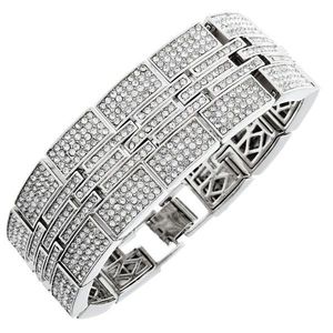 Iced Out Bling Hip Hop Diamond Bracelet - MILLIONAIRE - Uni / strieborná vyobraziť