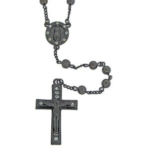 Iced Out Bling Fashion Necklace - Rosary black - Uni / čierna vyobraziť