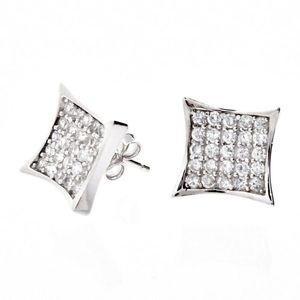 Iced Out Sterling 925 Silver Earrings - CRYSTAL 10mm - Uni / strieborná vyobraziť