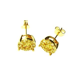 Iced Out Sterling 925 Silver MICRO PAVE Earrings - 9mm gold - Uni / zlatá vyobraziť