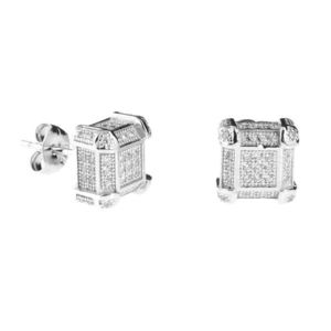 Iced Out 925 Silver MICRO PAVE Earrings - PALACE 9mm - Uni / strieborná vyobraziť