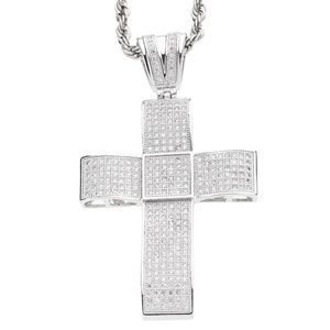 Iced Out Bling MICRO PAVE Pendant - XXL CROSS - Uni / strieborná vyobraziť