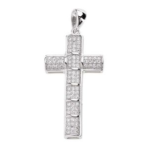 iced Out 925 Iced Out Sterling Silver Mini Cross - QUALITY - Uni / strieborná vyobraziť