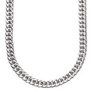 Iced Out Stainless Steel MIAMI Curb Chain - 6mm silver - 77 cm vyobraziť