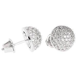 Iced Out Bling Micro Pave Earrings - BALL 10mm - Uni / strieborná vyobraziť