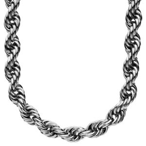 Iced Out Heavy Solid Rope Chain - 10mm - 90cm high gloss black - 90 cm / čierna vyobraziť