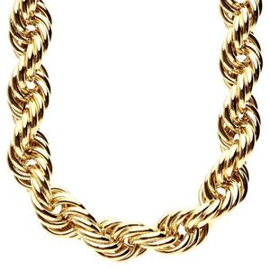 Iced Out Heavy Solid Rope DMC Style Hip Hop Chain - 16mm gold - 90 cm / zlatá vyobraziť