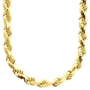 Iced Out 925 Sterling Silver Bling Chain - ROPE DC 8mm gold - 50 cm / zlatá vyobraziť