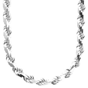 Iced Out 925 Sterling Silver Bling Chain - ROPE DC 8mm - 50 cm / strieborná vyobraziť