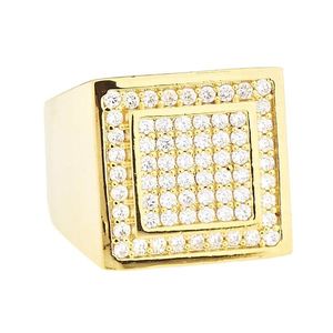 Iced Out Bling Micro Pave Designer Ring - DOME 15mm gold - 7 vyobraziť