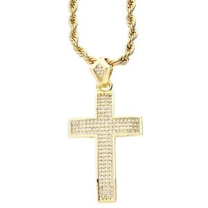 Iced Out Bling Micro Pave Pendant - CROSS gold - Uni / zlatá vyobraziť