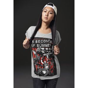 Mister Tee Ladies Five Seconds of Summer Longprint Tee heather grey - M vyobraziť