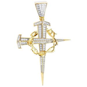 Iced Out Premium Bling - 925 Sterling Silver CROSS Pendant - Uni vyobraziť