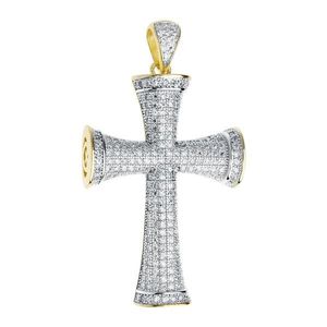 Iced Out Premium Bling - 925 Sterling Silver Cross Pendant gold - Uni vyobraziť