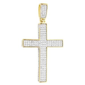 Iced Out Premium Bling - 925 Sterling Silver Cross Pendant gold - Uni vyobraziť