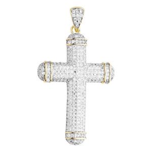 Iced Out Premium Bling - 925 Sterling Silver Cross Pendant gold - Uni vyobraziť