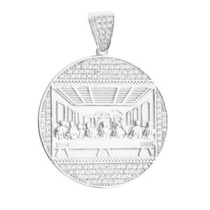 Iced Out Premium Bling - 925 Sterling Silver Last Supper Pendant - Uni vyobraziť