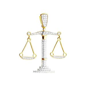 Iced Out Premium Bling - 925 Sterling Silver Justitia Pendant gold - Uni vyobraziť