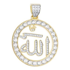 Iced Out Premium Bling - 925 Sterling Silver Allah Medallion Pendant - Uni vyobraziť