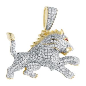 Iced Out Premium Bling - 925 Sterling Silver Lion Pendant gold - Uni vyobraziť