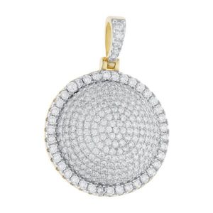 Iced Out Premium Bling - 925 Sterling Silver DOME Pendant gold - Uni vyobraziť