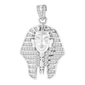 Iced Out Premium Bling - 925 Sterling Silver Pharaoh Pendant - Uni vyobraziť