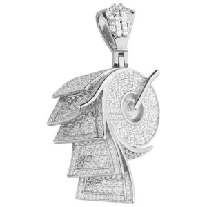 Iced Out Premium Bling - 925 Sterling Silver Money Roll Pendant - Uni vyobraziť