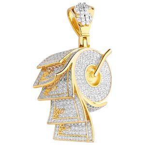 Iced Out Premium Bling - 925 Sterling Silver Money Roll Pendant gold - Uni vyobraziť