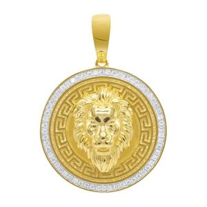 Iced Out 925 Sterling Silver Pendant - GREEK 3D LION gold - Uni vyobraziť
