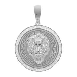 Iced Out 925 Sterling Silver Pendant - GREEK 3D LION - Uni vyobraziť