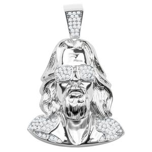 Iced Out 925 Sterling Silver Micro Pave Pendant - JESUS with SHADES - Uni vyobraziť