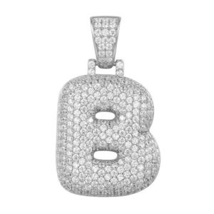 Iced Out Premium Bling 925 Sterling Silver Letter Pendant A, B, C, D....Z - B vyobraziť